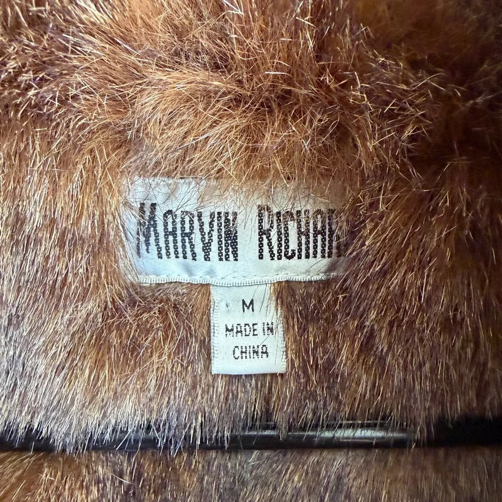 Marvin Richards Brown Faux Fur Denim Jacket